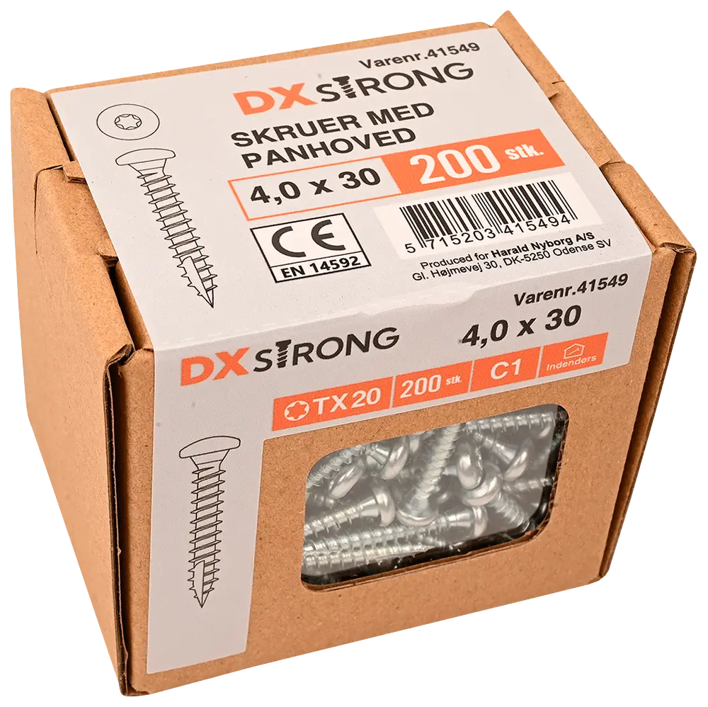 Panskrue 4,0 x 30 mm TX20 200 stk.