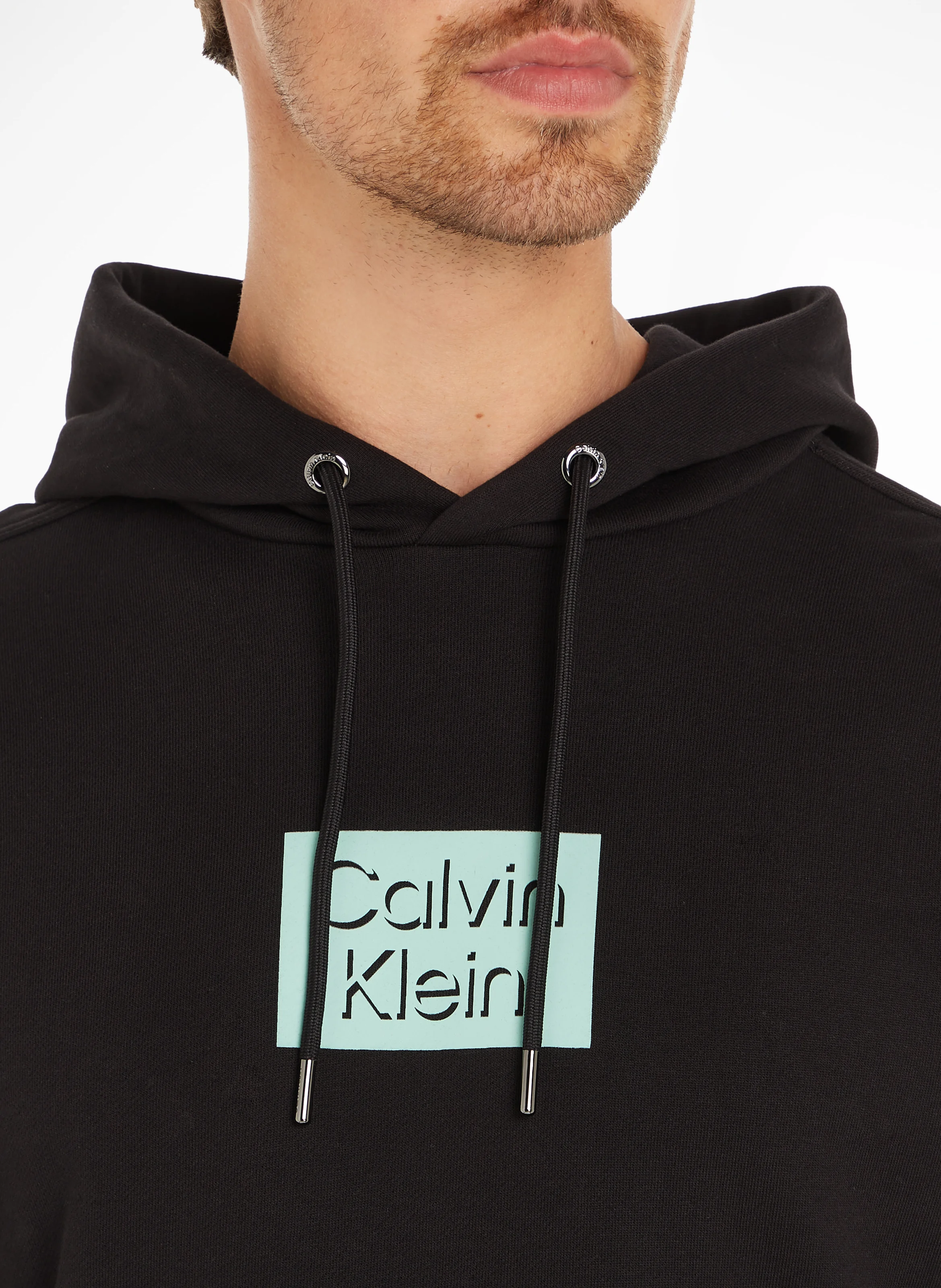 Sweat droit à capuche en coton | Gris