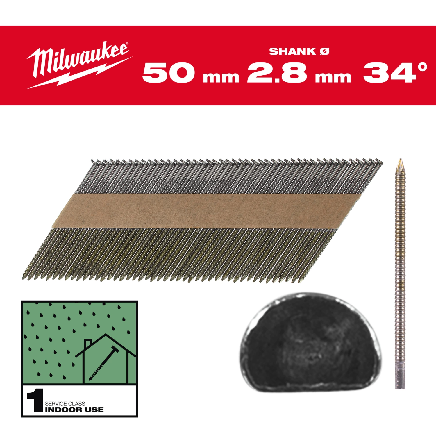 Milwaukee 4932492599 Nagels D-kop 34 50mm/RS/B/SC1-2,2kpc
