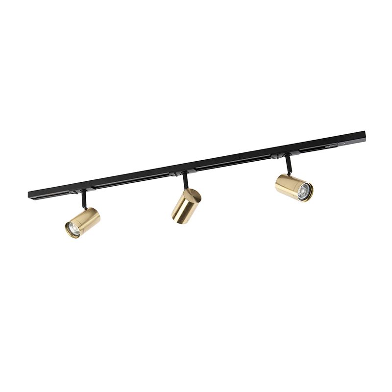 Modern railsysteem met 3 spots goud 1-fase  - Iconic Jeana