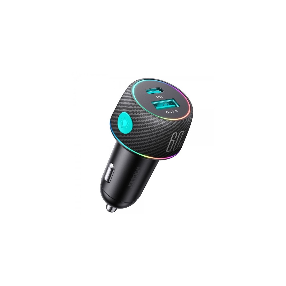 Joyroom Mobillader til bil CCN01 60W Car Charger with Light Button USB-A USB-C