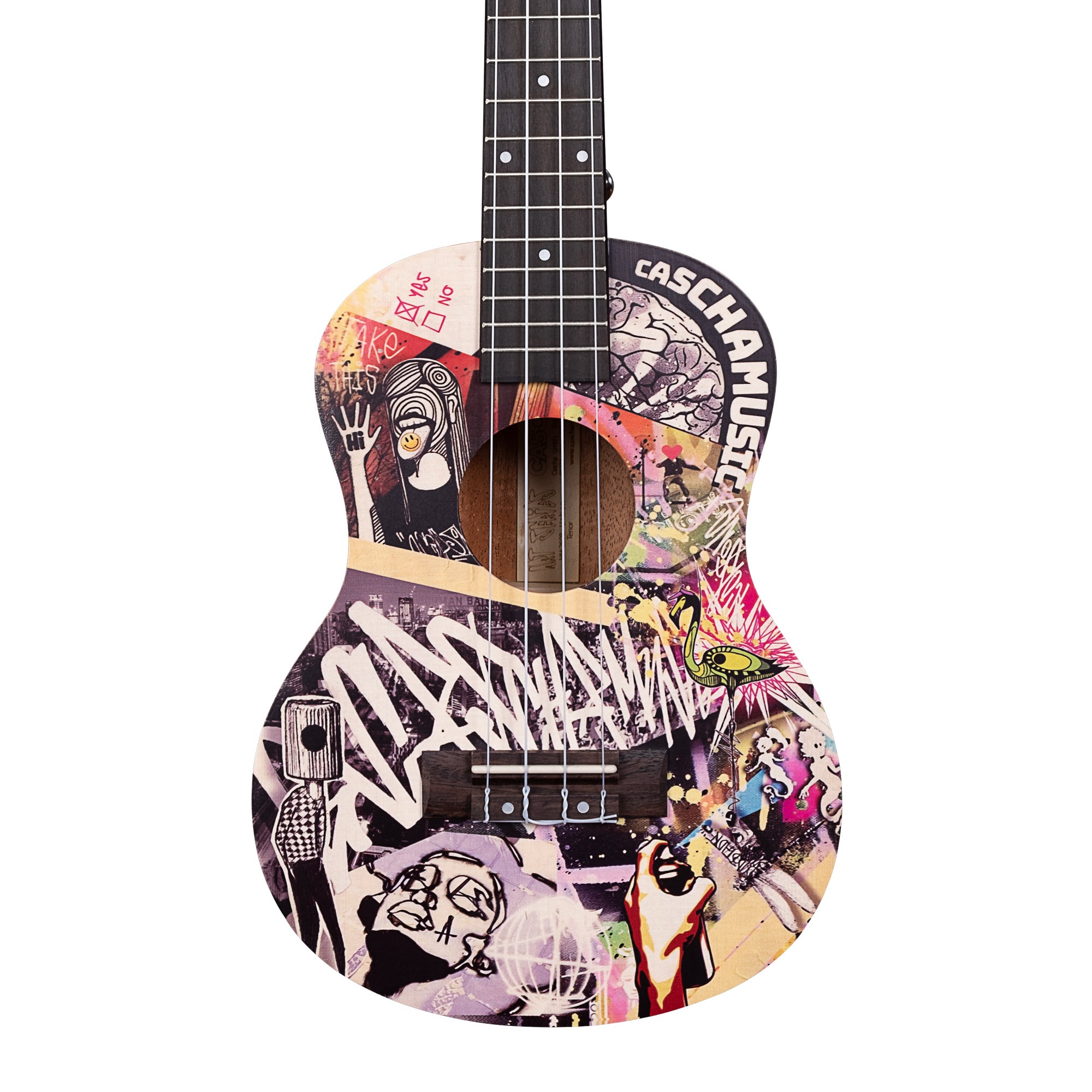 Cascha HH 2608 Art Series Urban tenor ukelele massief spar bovenblad met gigbag