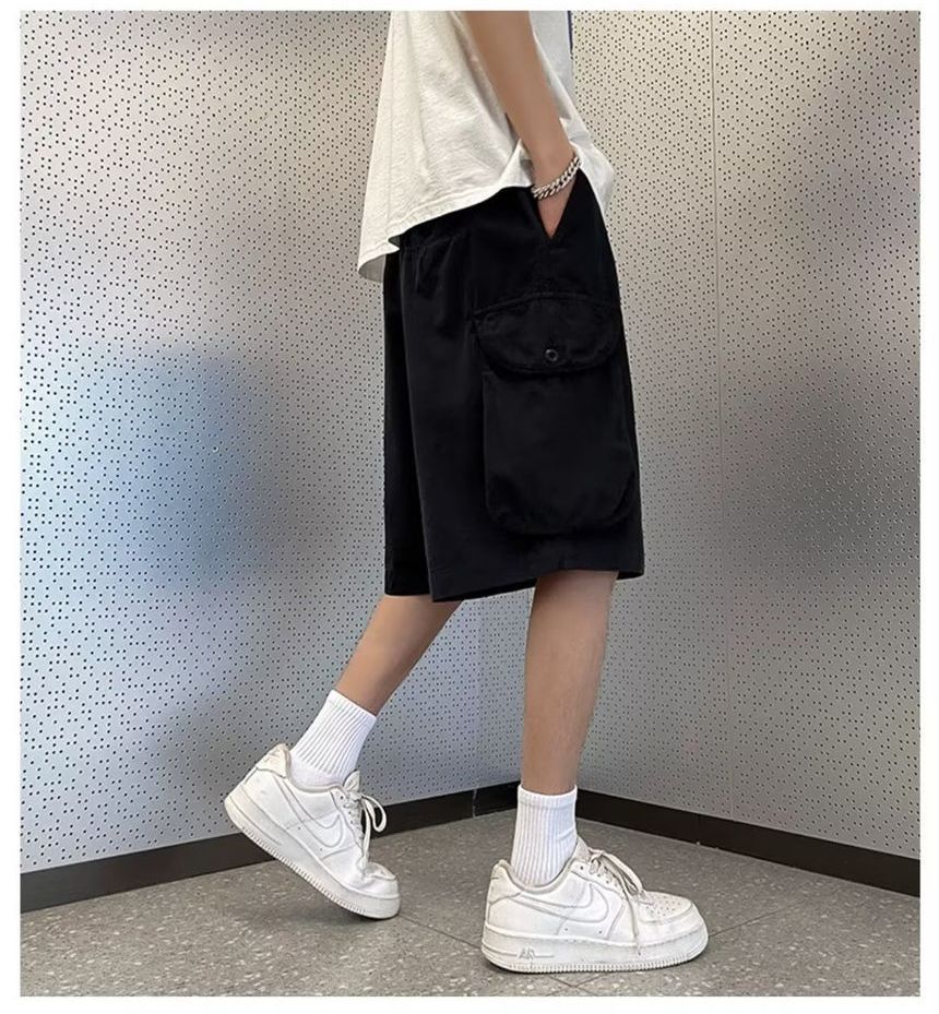 DuckleBeam - Effen cargoshorts met trekkoord in de taille