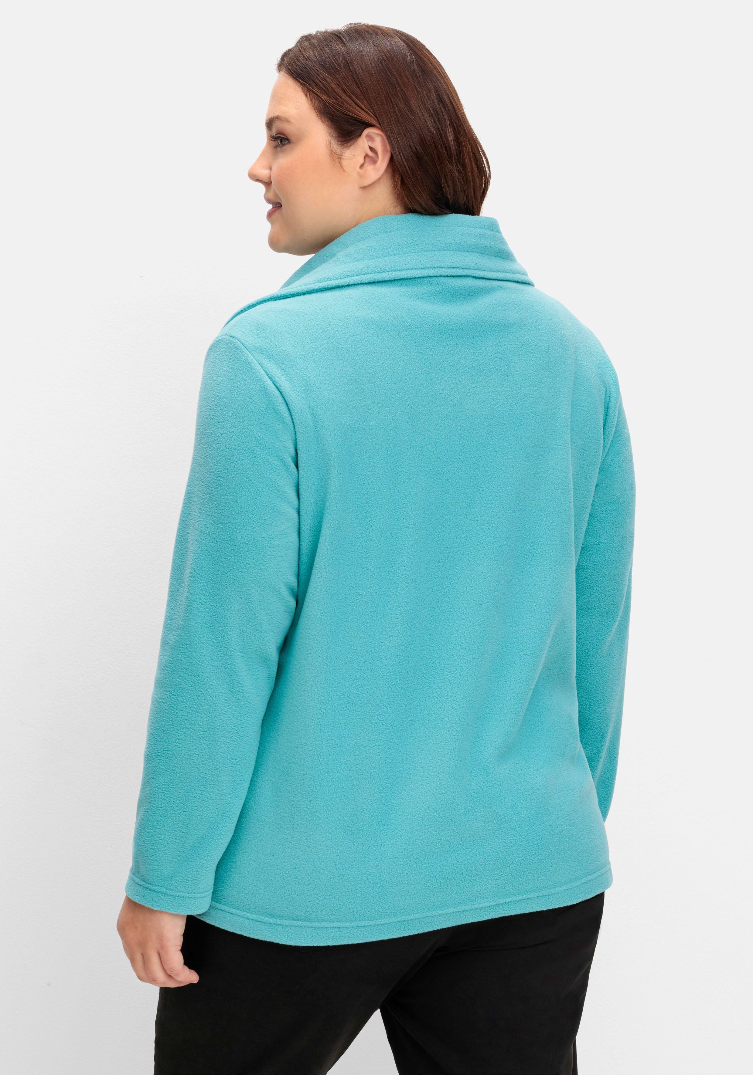 Fleecejacke mit Umlegekragen und 2-Wege-Zipper
