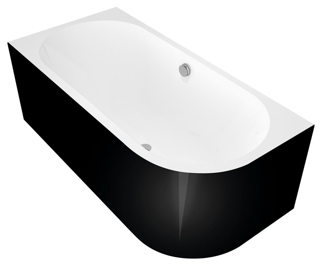 Polysan Monolith ligbad links 160x75x60cm zwart