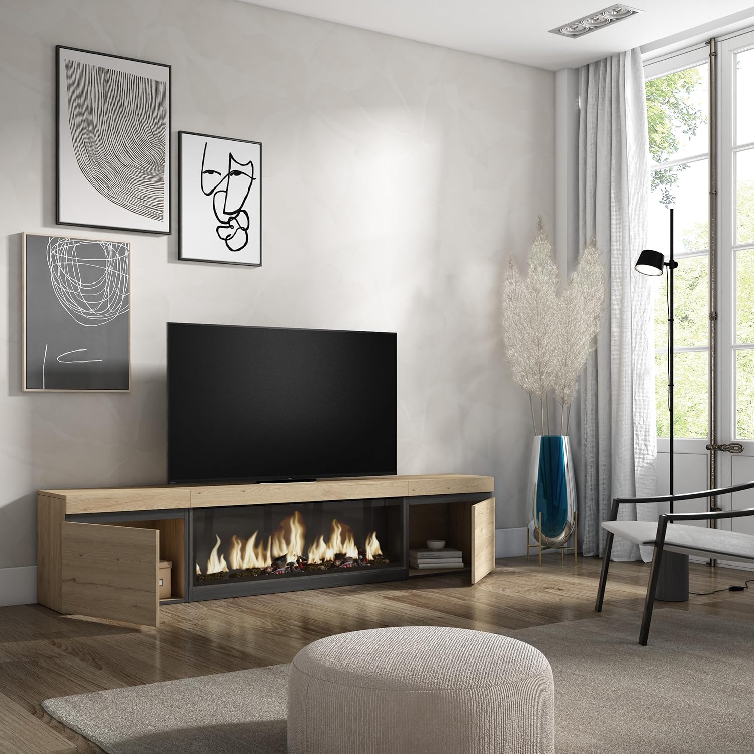 Skraut Home | TV-Schrank, Lowboard | für Wohnzimmer und Esszimmer | 210 | Für TV-Geräte bis zu 80