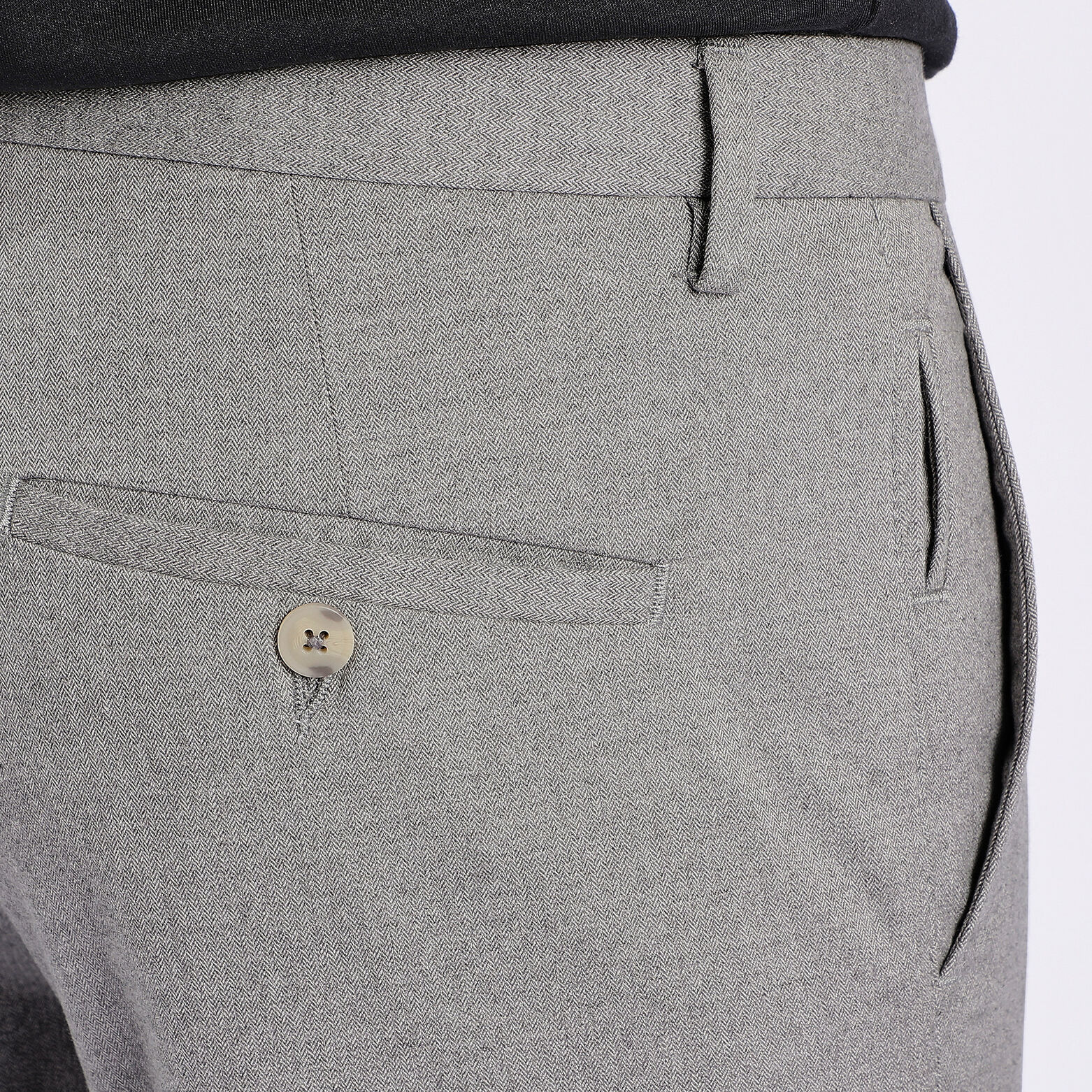 Pantalon chino slim motif chevron Gris clair