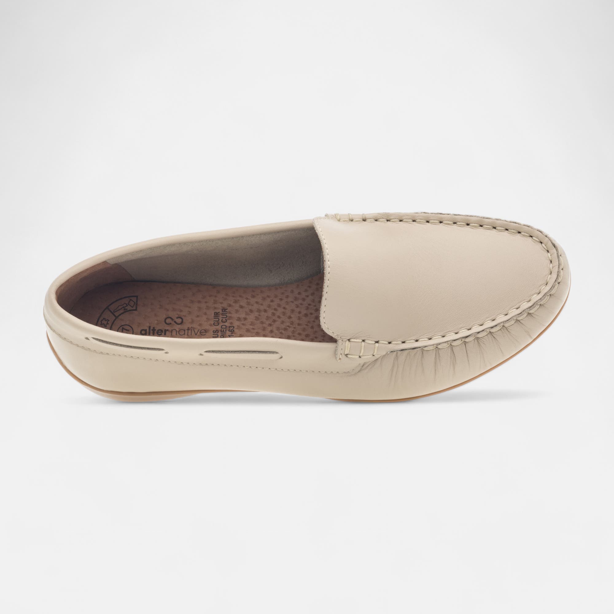 Mocassins Femme en cuir beige