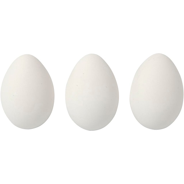 Egg, H: 6 cm, hvit, 12 stk./ 1 pk.