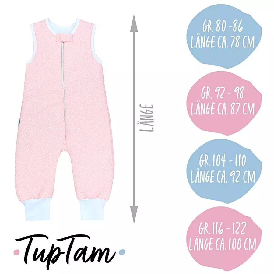 TupTam Baby  Winter Schlafsack mit Beinen 2,5 Tog rosa-kombi