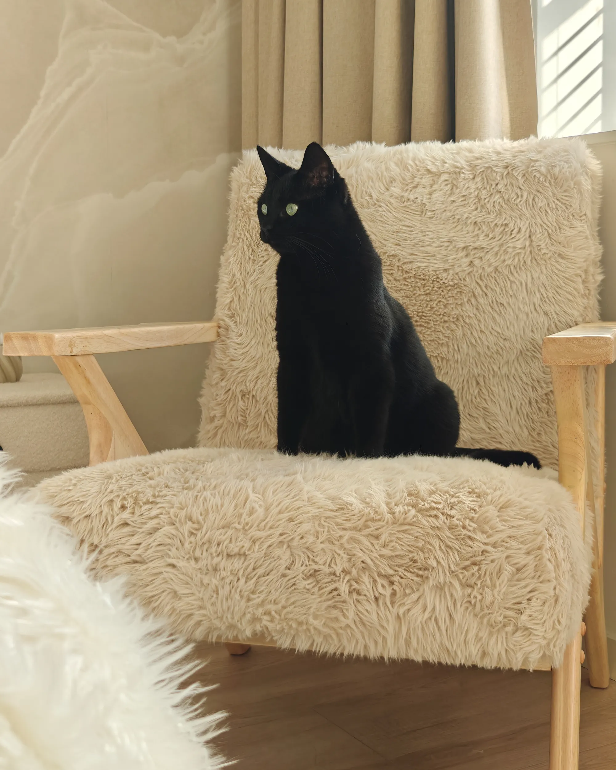Fauteuil KISA Nepbont Lichtbeige