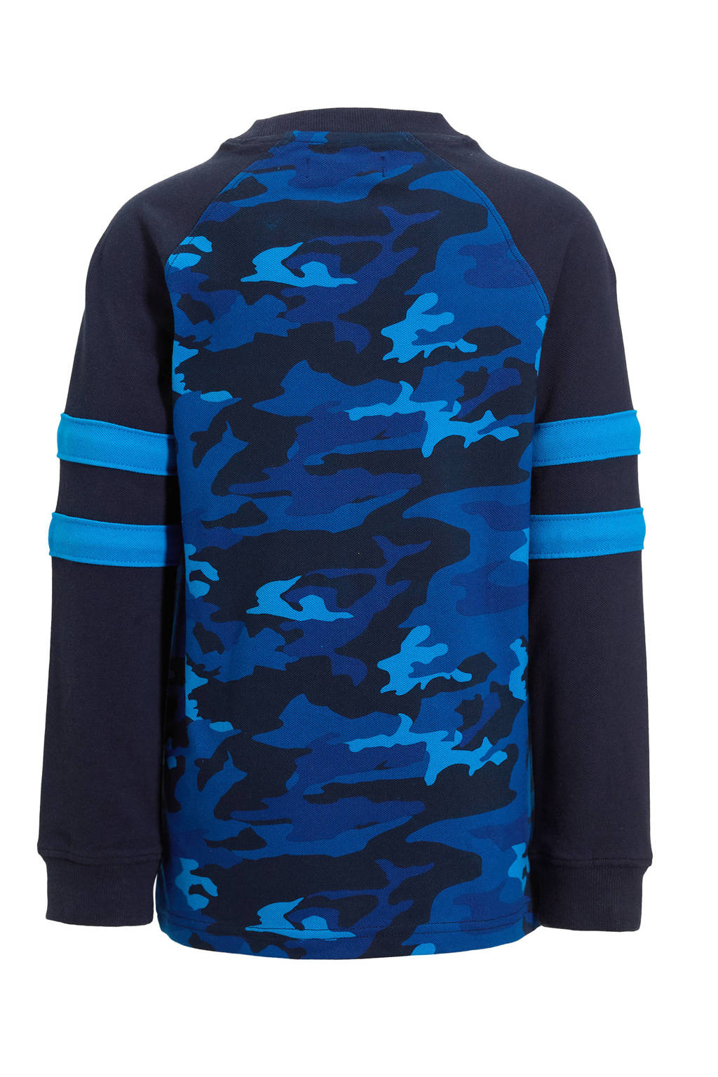 Orange Stars longsleeve Russ pique met camo print blauw