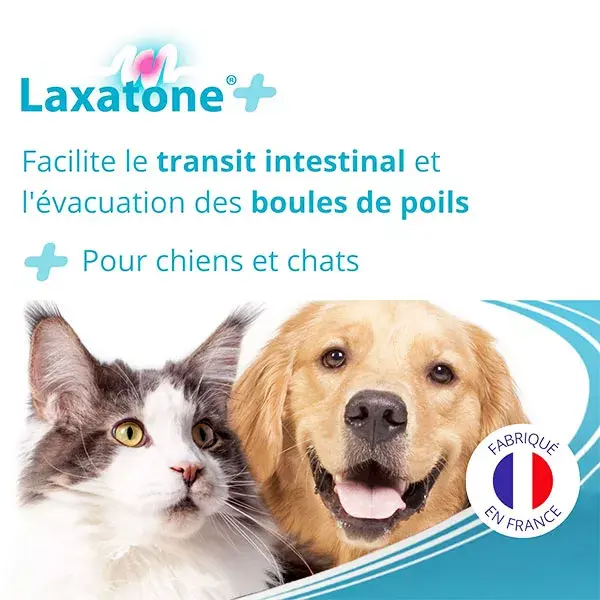 LAXATONE PLUS Suplemento alimentar para bolas de pelo e problemas digestivos em cães e gatos