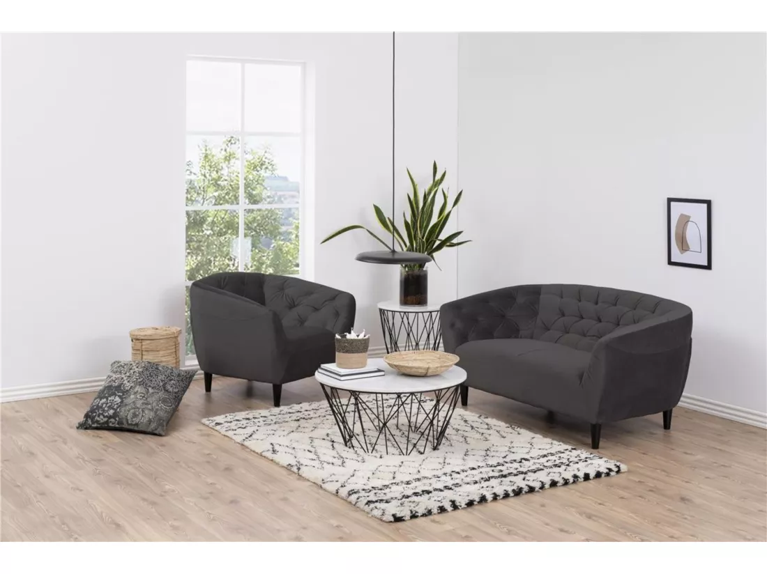 Fauteuil en velours capitonné - RIA
