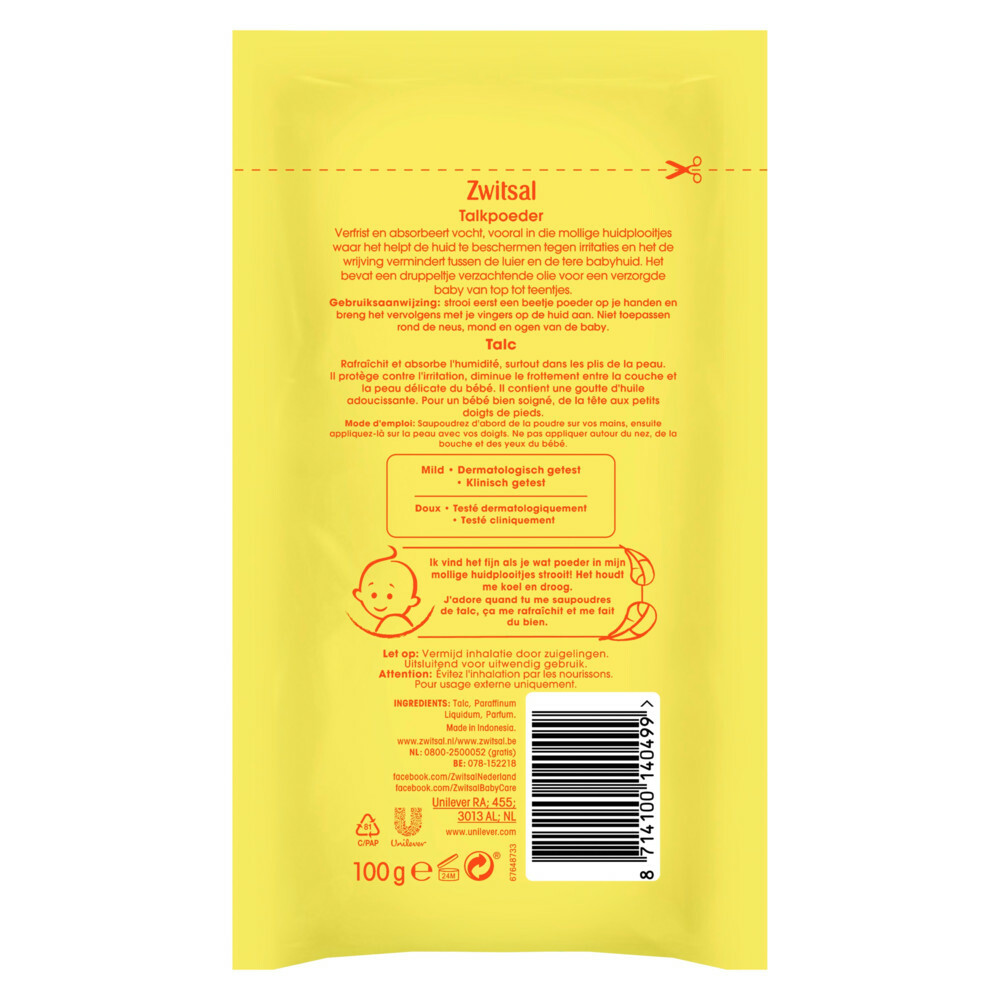 12x Zwitsal Talkpoeder Navulling100 gr