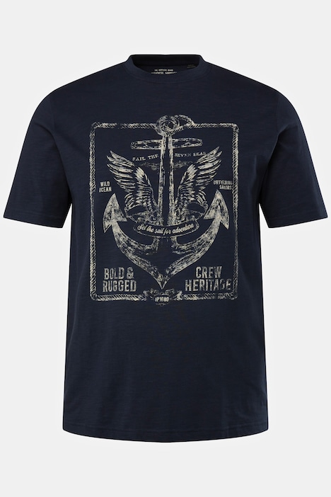 T-Shirt, Halbarm, Rundhals, ANKER Brustprint, bis 8 XL