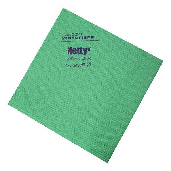 Lavettes microfibre non-tissées Netty Concept Microfibre vertes, lot de 5
