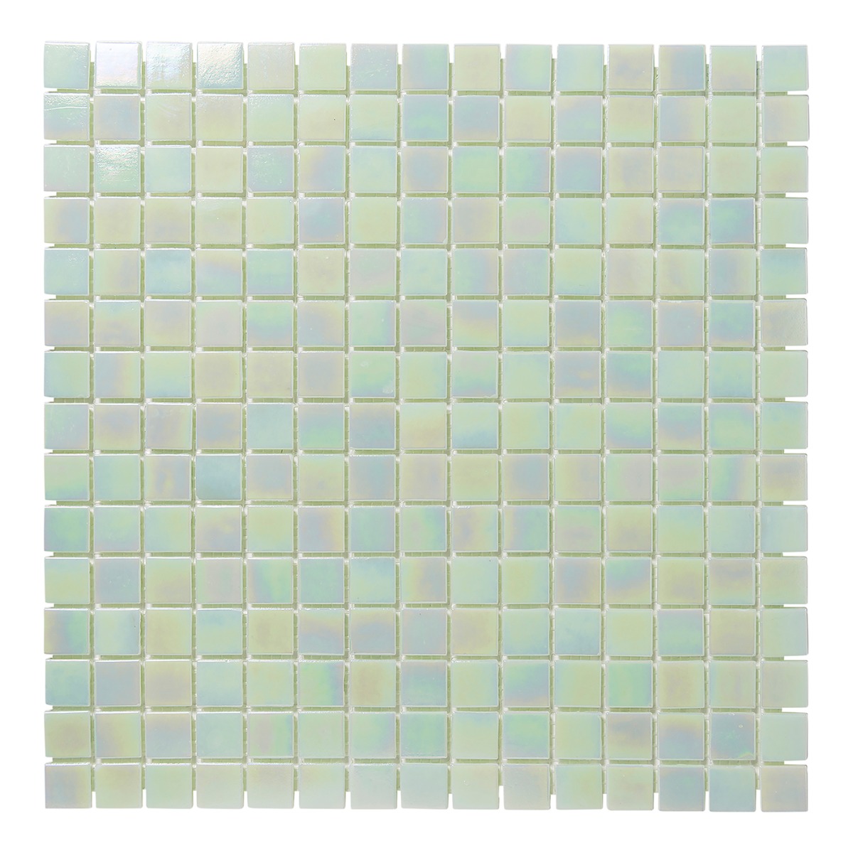 The Mosaic Factory Amsterdam vierkante glasmozaïek tegels 32x32 lichtgroen parel