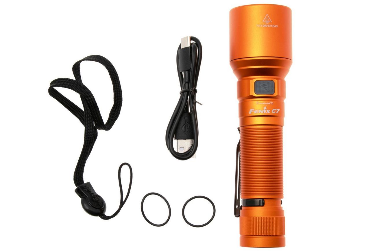 Fenix C7 oplaadbare zaklamp, 3000 lumen, oranje