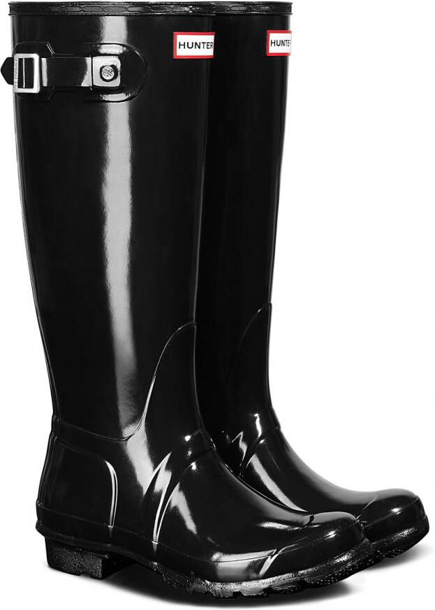 Hunter Boots & laarzen Womens Original Tall Gloss Boot Black in zwart