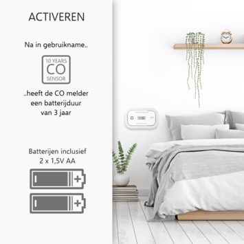 Elro FC5003 koolmonoxidemelder inclusief 2 jaar AA-batterij