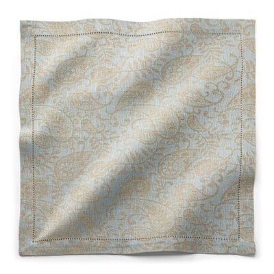 Serviette Jacquard Leinen, Blau