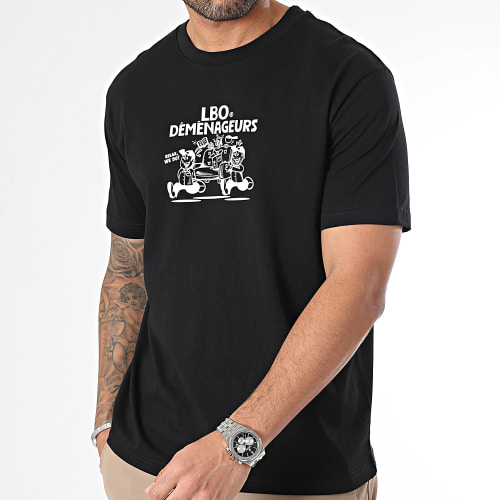 Tee Shirt Oversize Large Drop Collection Déménageurs Noir Blanc