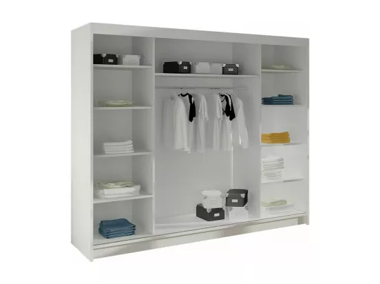 Armoire Closico 158, Noir|Chêne Artisan, 215x200x58cm, Portes d'armoire: Glissement