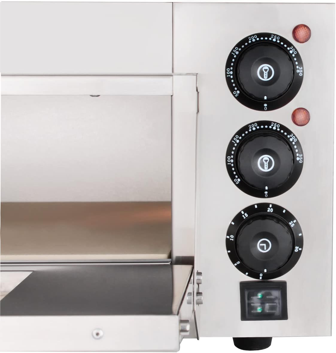 Beeketal 'BPO33-1' Profi Pizzaofen mit 400x400 mm Schamottstein Backfläche, Gastro Steinbackofen für Pizza, Brot und Backwaren, Leistung 2000 Watt, Pizzabackofen Temperatur bis zu 350°C