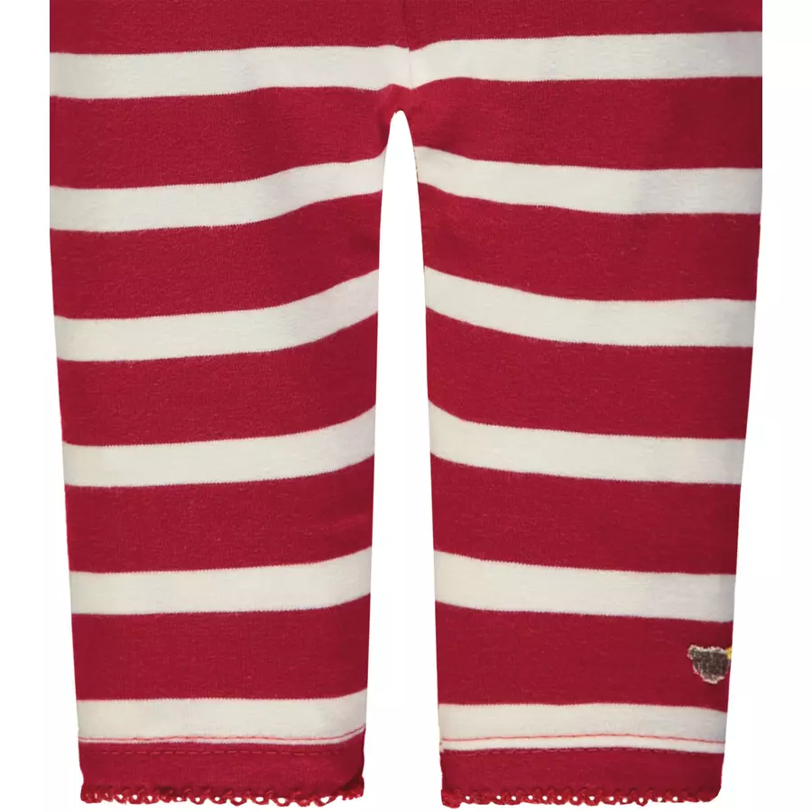 Steiff Girls Leggings, rot gestreift