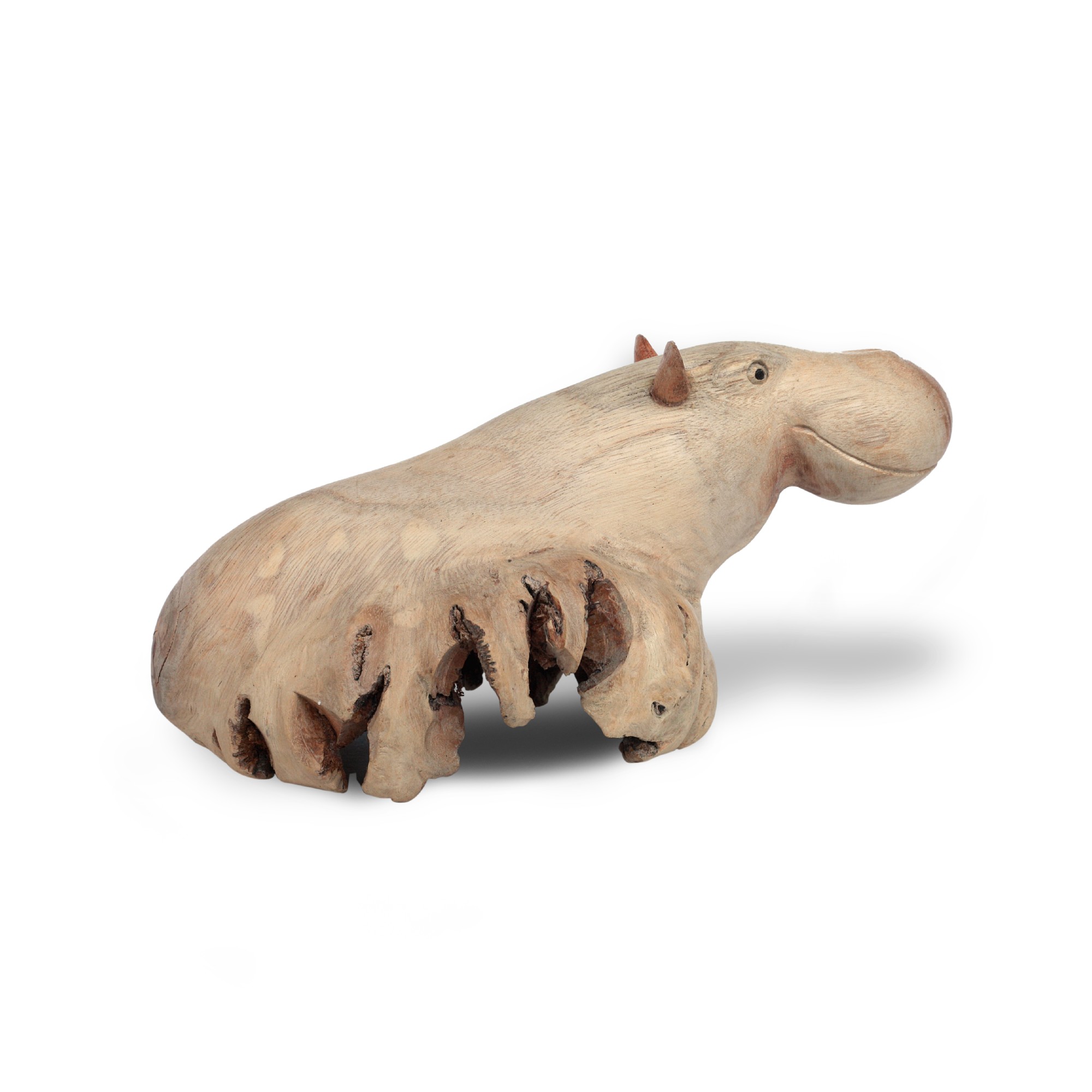 Nilpferd, Parasite Wood, ca. B 16 cm, H 10 cm, T 20 cm von fischer's lagerhaus
