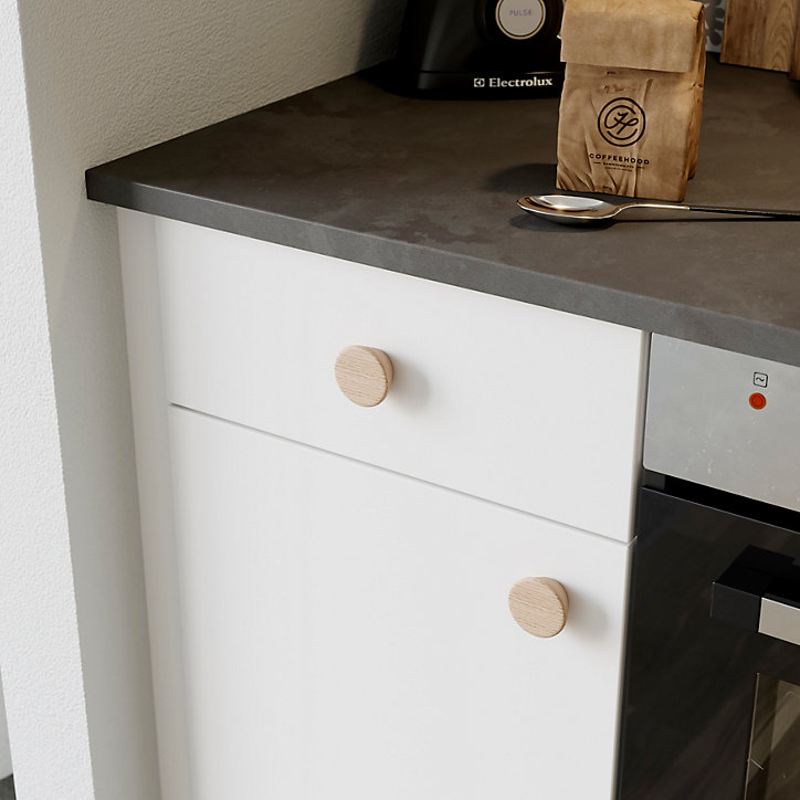 Poignée de meuble de cuisine GoodHome Serrano effet chêne L. 4,5 cm, 2 pièces