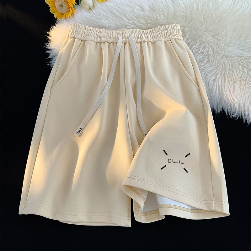 Derbundy - Zweetshorts met trekkoord en geborduurde letters