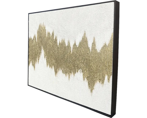 Canvas print, origineel ingelijst, gouden radiogolf, 80x60 cm