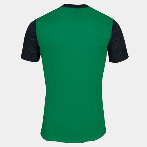 Camiseta Joma Hispa IV de manga curta, verde e preta.