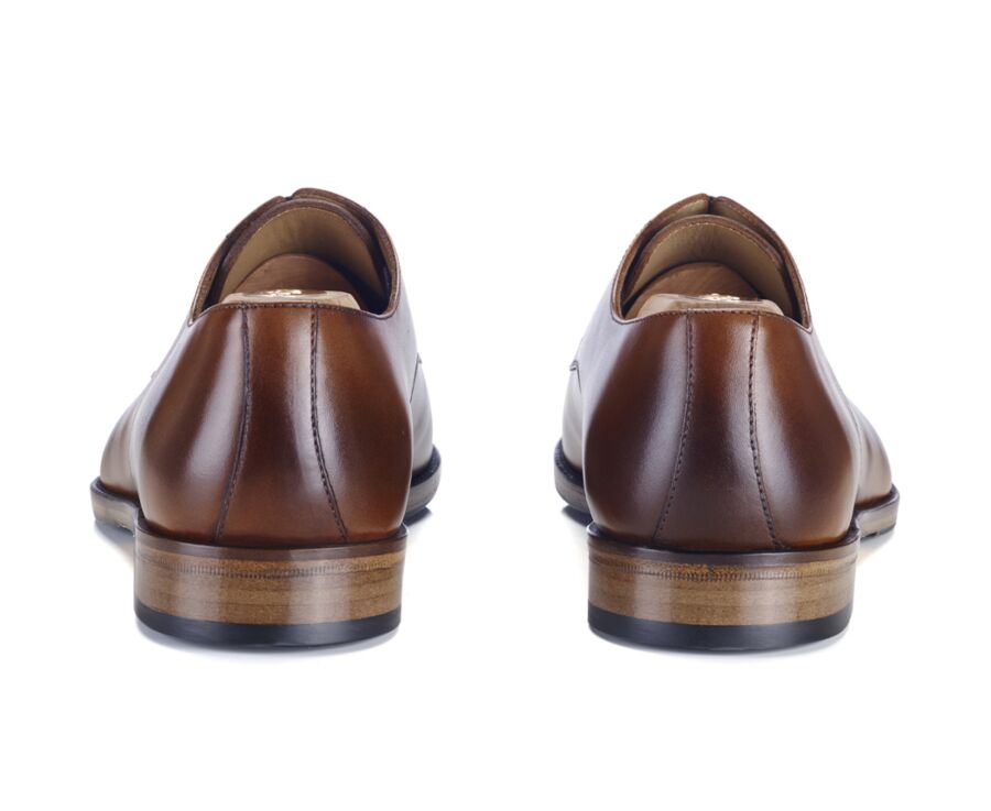 Derbies homme Cognac patiné semelle cuir avec patin - MAYFAIR CLASSIC PATIN