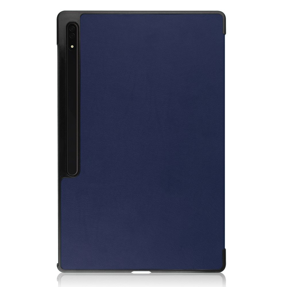Samsung Galaxy Tab S10 Ultra Flipcase Hülle Ledertasche mit Aufstellfunktion Litchi Look   S-Pen Halterung - Dunkelblau