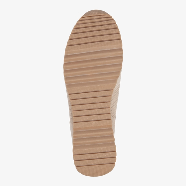 Nova dames sneakers beige met kurk details