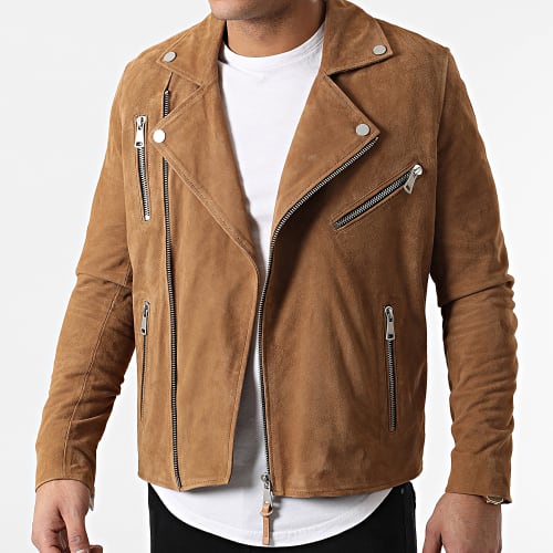 Veste Cuir Suède Peedster African Marron