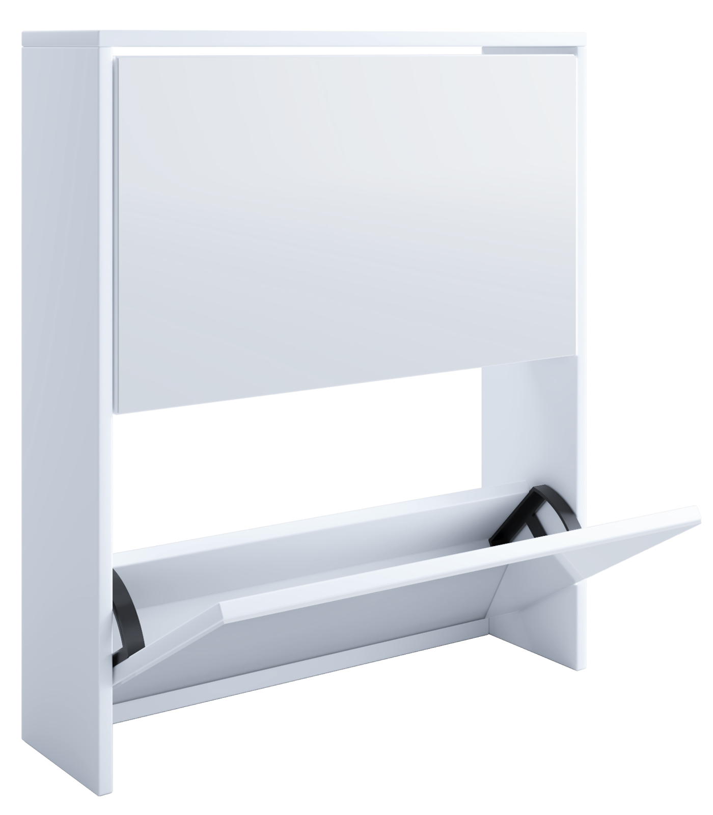Schuhschrank STIDO L - weiß - Frontspiegel - 63 cm