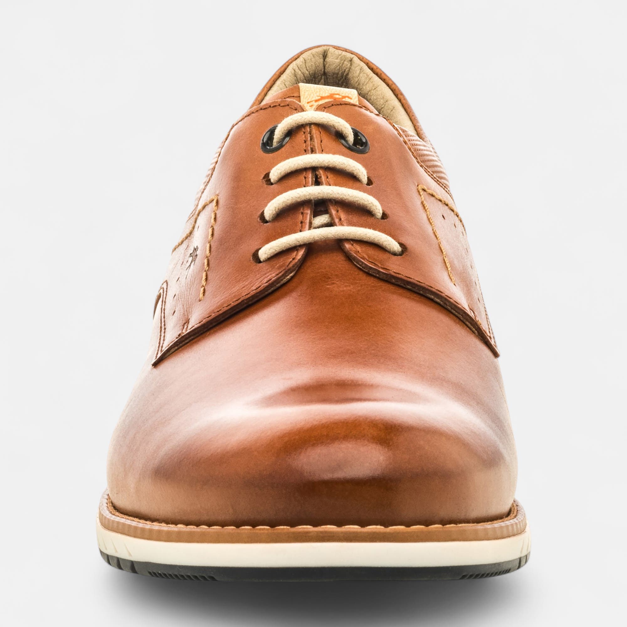 Derbies pieds sensibles Homme en cuir cognac