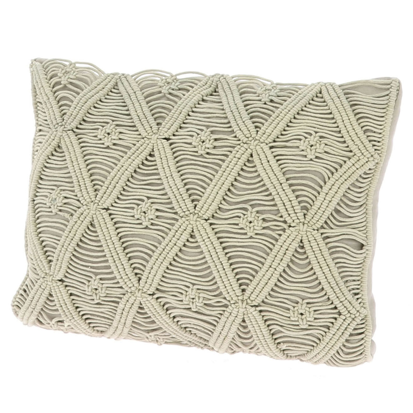 En Fil d'Indienne Housse de coussin Macramé ficelle - 35x50 cm
