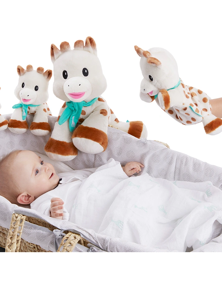 Handpuppe SOPHIE LA GIRAFE® aus Plüsch in creme