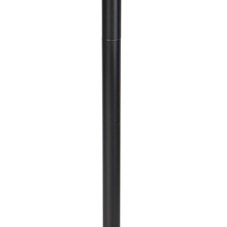Moderne vloerlamp zwart met kap zwart met goud - Simplo