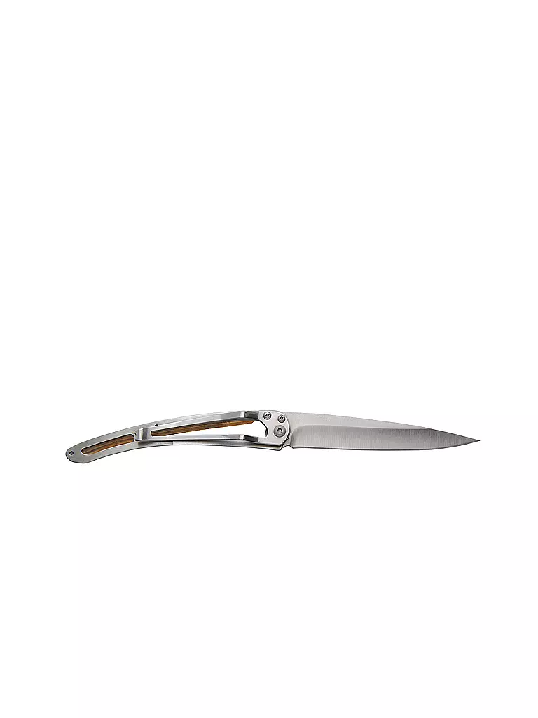 DEEJO Taschenmesser Olivenholz Titan TERRA INCOGNITA 37G silber