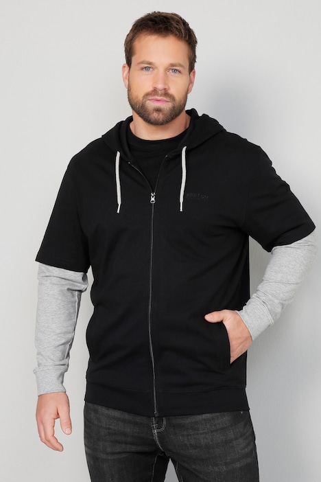 John F. Gee Hoodiejacke, zweifarbiger Langarm, bis 72/74