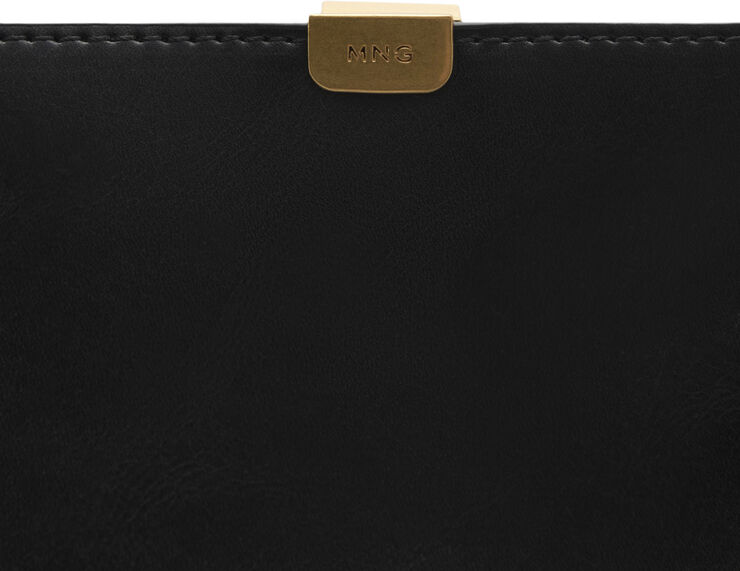 MANGO Metal detail shopper bag Black