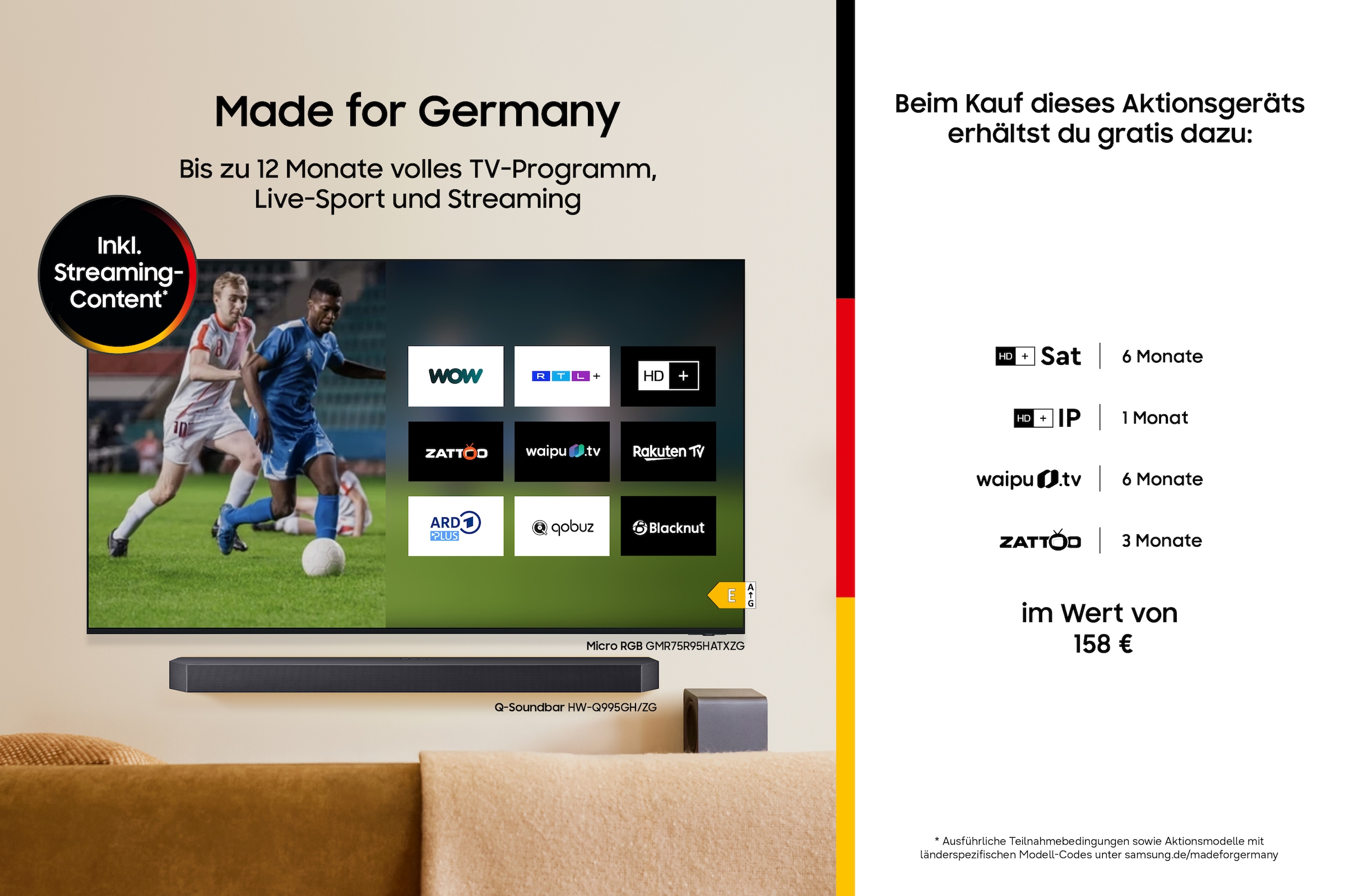 Samsung LED-Fernseher »GU43U7099FU« 108 cm/43 Smart-TV Crystal UHD, Q-Symphony, Dolby Surround Sound, Triple Tuner, Smart-Hub