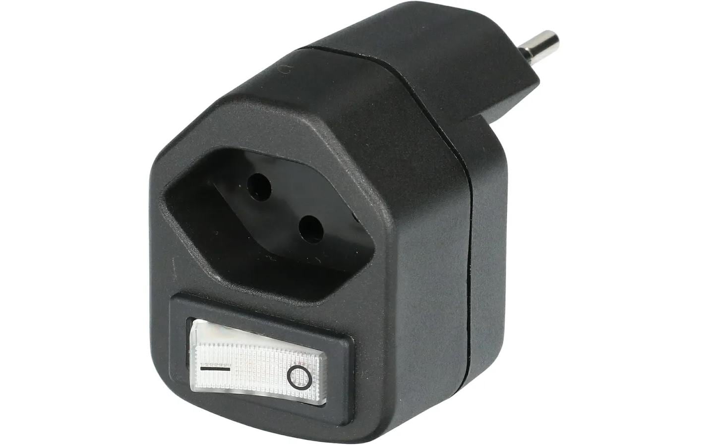 Abzweigstecker 1x T13 mit Schalter SchwarzAbzweigstecker 1x Typ 13 Schwarz Schalter