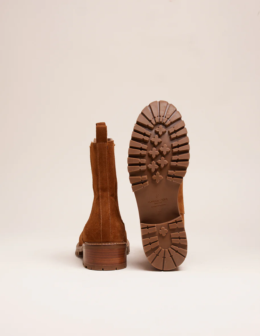 Bottines plates Dorianne - Suède ambre